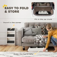 PawHut Dog Stairs for Small Dogs, 14.5" H Foldable Pet Ramp with 3 Non-Slip Steps for High Beds or Sofas(m-5)