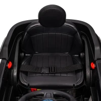 Qaba 12V Kids Electric Police Car w/ Remote Control, Spring Suspension, Transport Wheel, Siren, Music, Light, Horn, Black(m-10)