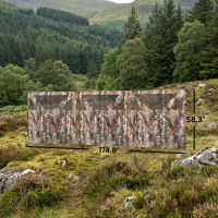 Outsunny Camping Hunting Blind, 3-Panel Blind See Through for Hunting Camping 176" x 58.3" Camouflage(m-3)