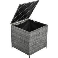 6-Piece Patio Rattan Set with Adjustable Lounger & Storage Box, All-Weather Wicker Furniture for Garden, 75.5" L x 27.5" W x 28.5" H, Beige(m-14)