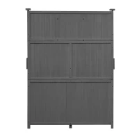 Fir Wood Potting Bench with Drawer & Cabinet for Garden, Outdoor Garden Workstation with Three-Tier Shelf, 47'' L x 23'' W x 65'' H, Gray(m-14)