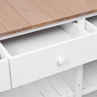 Garden Potting Bench with Hutch, 6 Drawer & 2 Cabinet, Tall Wood Workstation with 3 Shelf & Side Hooks, 50'' L x 20.5'' W x 65.5'' H, White(m-10)