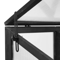 Portable Wood Greenhouse with Wheels & 3-Tier Shelf, Tall Cold Frame with Vented Roof for Balcony Garden, 31.5'' L x 22.5'' W x 62'' H, Black(m-8)