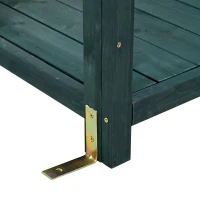 Outdoor Potting Bench with 4 Shelf & Side Hook for Patio, Farmhouse Garden Workstation with Large Tabletop, 47'' L x 19.5'' W x 65'' H, Green(m-13)