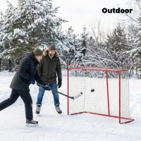 Soozier 5' x 4' Mini Hockey Goal, Easy Setup Hockey Net with Metal Frame, Lightweight & Portable(m-10)