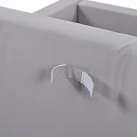 2 In 1 Outdoor Daybed with Wood Side Table for Patio, Convertible Padded Chaise Lounge with Adjustable Leg, 59" L x 55" W x 21" H, Gray(m-11)