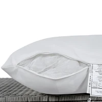 5-Piece Rattan Patio Sofa with Extendable Side Table & Dining Table, All-Weather Wicker Sectional for Garden, 47" L x 27.5" W x 27.5" H, White(m-6)