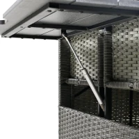 5-Piece Rattan Patio Sofa with Extendable Side Table & Dining Table, All-Weather Wicker Sectional for Garden, 47" L x 27.5" W x 27.5" H, Gray(m-4)