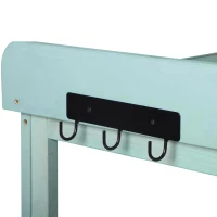 Outdoor Potting Bench with 4 Storage Shelf & Side Hook, Rustic Garden Workstation with Fir Wood Frame, 47'' L x 19.5'' W x 65'' H, Green(m-9)