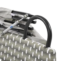 Round Rattan Patio Daybed with Retractable Canopy and Table, Versatile Sunbed with Separate Garden Seating, 66.5" L x 65" W x 53.5" H, Gray(m-10)