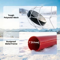 Soozier 3' x 2' Mini Hockey Goal, Easy Setup Hockey Net with Metal Frame, Lightweight & Portable(m-4)