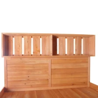 Rustic Wooden Potting Bench with 4 Storage Shelf & Side Hook, Outdoor Garden Workstation for Patio, 47'' L x 19.5'' W x 65'' H, Natural(m-9)