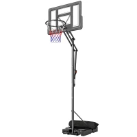 Soozier Basketball Hoop, 7.7 FT to 10 FT Adjustable, Portable Basketball Goal with 43'' Shatterproof Backboard,Fillable Base(m-2)