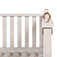 Minimalist Swing Bed with Safe Sloped Design for Backyard, Wooden Porch Swing with High Weight Capacity, 79" L x 41.5" W x 21" H, White(m-9)