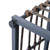 All-Weather Patio Sectional with Cushions & Coffee Table, Metal Furniture with Modular Design for Garden, 25" L x 25" W x 24" H, Dark grey(m-10)