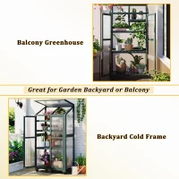Portable Wood Greenhouse with Wheels & 3-Tier Shelf, Solid Wood Frame with Openable Roof for Balcony, 31.5'' L x 22.5'' W x 62'' H, Green(m-4)