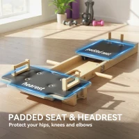 Soozier Foldable Pilates Reformer Machine, Multifunctional Pilates Board with Resistance Bands and Multi-Grips for Home Gym(m-6)