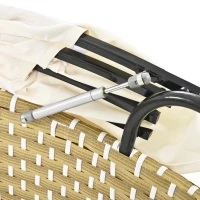 Round Rattan Patio Daybed with Retractable Canopy and Table, Versatile Sunbed with Separate Garden Seating, 66.5" L x 65" W x 53.5" H, Beige(m-10)