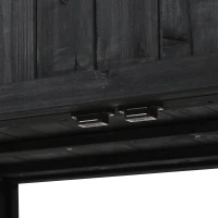 Mini Wood Cold Frame Greenhouse with Wheels for Patio, Elevated Garden Bed for Indoor Outdoor Use, 35.5" L x 17.5" W x 37.5" H, Black(m-10)