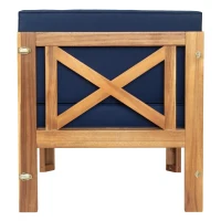 Casual Outdoor Sectional Sofa with Wood Frame & Cushions, Patio Seating Group for Backyard, 25.5" L x 25.5" W x 25.5" H, Natural(m-11)