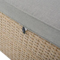 Outdoor Patio Sunbed with Adjustable Backrest & Side Tray, Wicker Rattan Lounger with Thick Cushion, 47" L x 29.5" W x 15" H, Brown(m-8)