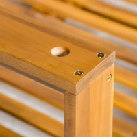 Twin Size Porch Swing Daybed with Acacia Wood Frame, Farmhouse Hanging Daybed for Patio & Garden, 82'' L x 40.5'' W x 27.5'' H, Natural(m-11)