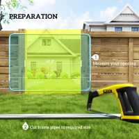 Outsunny Garden Gate Chain Link Fence Gate, Galvanized Steel Garden Door for Yard Entrance Way, 47.2 x 70.9 in., Silver(m-5)