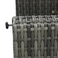 6-Piece Patio Rattan Set with Adjustable Lounger & Storage Box, All-Weather Wicker Furniture for Garden, 75.5" L x 27.5" W x 28.5" H, Grey(m-10)