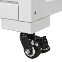 Mini Wood Cold Frame Greenhouse with Wheels for Patio, Elevated Garden Bed for Indoor Outdoor Use, 35.5" L x 17.5" W x 37.5" H, White(m-12)