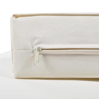 2 In 1 Outdoor Daybed with Wood Side Table for Patio, Convertible Padded Chaise Lounge with Adjustable Leg, 59" L x 55" W x 21" H, Beige(m-11)