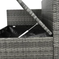 6-Piece Patio Rattan Set with Adjustable Lounger & Storage Box, All-Weather Wicker Furniture for Garden, 75.5" L x 27.5" W x 28.5" H, Grey(m-7)