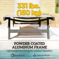 Outsunny Outdoor Lounge Chair Set of 2, Tanning Chair with Wheels, Breathable Mesh for Patio, Backyard, Poolside, Cream White(m-6)