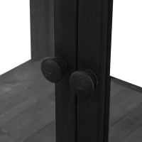 Mini Wood Cold Frame Greenhouse with Wheels for Patio, Elevated Garden Bed for Indoor Outdoor Use, 35.5" L x 17.5" W x 37.5" H, Black(m-9)