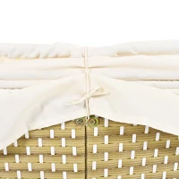 Round Rattan Patio Daybed with Retractable Canopy and Table, Versatile Sunbed with Separate Garden Seating, 66.5" L x 65" W x 53.5" H, Beige(m-12)