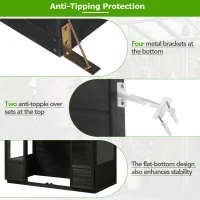 Walk-In Wooden Greenhouse with 2 Folding Shelf & 4 Skylight, Sturdy Fir Wood Cold Frame for Backyard, 58'' L x 29'' W x 78'' H, Black(m-7)