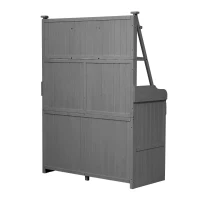 Fir Wood Potting Bench with Drawer & Cabinet for Garden, Outdoor Garden Workstation with Three-Tier Shelf, 47'' L x 23'' W x 65'' H, Gray(m-15)