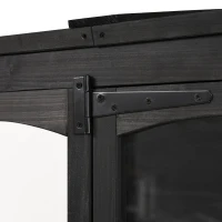 Walk-In Wooden Greenhouse with 2 Folding Shelf & 4 Skylight, Sturdy Fir Wood Cold Frame for Backyard, 58'' L x 29'' W x 78'' H, Black(m-10)