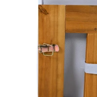 Casual Outdoor Sectional Sofa with Wood Frame & Cushions, Patio Seating Group for Backyard, 25.5" L x 25.5" W x 25.5" H, Natural+Gray(m-11)