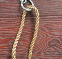 Qaba Wooden Swing Seat for Backyard Adjustable Rope Outdoor Playground Playset for Kids with Tree Straps Carabiners(m-9)