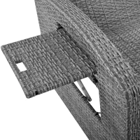 Stylish Double Chaise Lounge with Adjustable Back, 2-Person Rattan Daybed with Thick Cushion, 53.5" L x 43" W x 21.5" H, White(m-9)