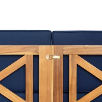 Casual Outdoor Sectional Sofa with Wood Frame & Cushions, Patio Seating Group for Backyard, 25.5" L x 25.5" W x 25.5" H, Natural(m-10)