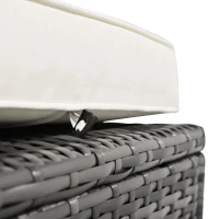 6-Piece Patio Rattan Set with Adjustable Lounger & Storage Box, All-Weather Wicker Furniture for Garden, 75.5" L x 27.5" W x 28.5" H, Beige(m-9)