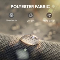 Outsunny Gazebo Curtains, 10' x 10' Universal Replacement Privacy Curtain, 4-Panels Sidewall with Roll up Mesh Windows, Dark Grey(m-7)