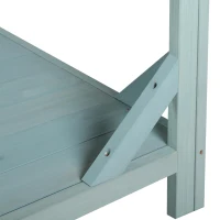 Outdoor Potting Bench with 4 Storage Shelf & Side Hook, Rustic Garden Workstation with Fir Wood Frame, 47'' L x 19.5'' W x 65'' H, Green(m-10)
