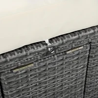 2-Person Patio Daybed with Adjustable Backrest & Cup Tray, Wicker Chaise Lounge with Thick Cushion, 78.5'' L x 55.5'' W x 16.5'' H, Beige(m-11)