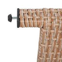 5-Piece Rattan Patio Sofa with Extendable Side Table & Dining Table, All-Weather Wicker Sectional for Garden, 47" L x 27.5" W x 27.5" H, Brown(m-8)