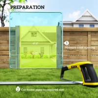 Outsunny Garden Gate Chain Link Fence Gate, Galvanized Steel Garden Door for Yard Entrance Way, 70.9 x 70.9 in., Silver(m-5)