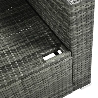 6-Piece Patio Rattan Set with Adjustable Lounger & Storage Box, All-Weather Wicker Furniture for Garden, 75.5" L x 27.5" W x 28.5" H, Grey(m-8)