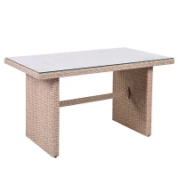 6-Piece Patio Rattan Set with Adjustable Lounger & Storage Box, All-Weather Wicker Furniture for Garden, 75.5" L x 27.5" W x 28.5" H, Natural(m-16)