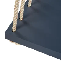 Acacia Wood Porch Swing with Cushion & 2 Pillow for Garden, Hanging Patio Bench with Durable Hemp Rope, 63" L x 23.5" W x 2" H, Gray(m-10)